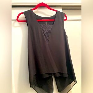 BCBG blouse with sheer lace detail